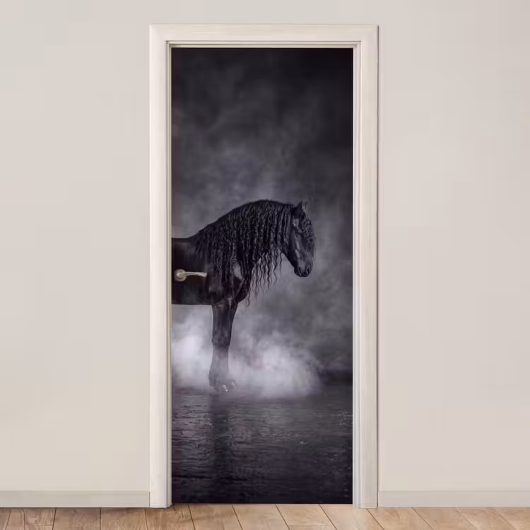 Deursticker - Paard - Magisch - Zwart — 1