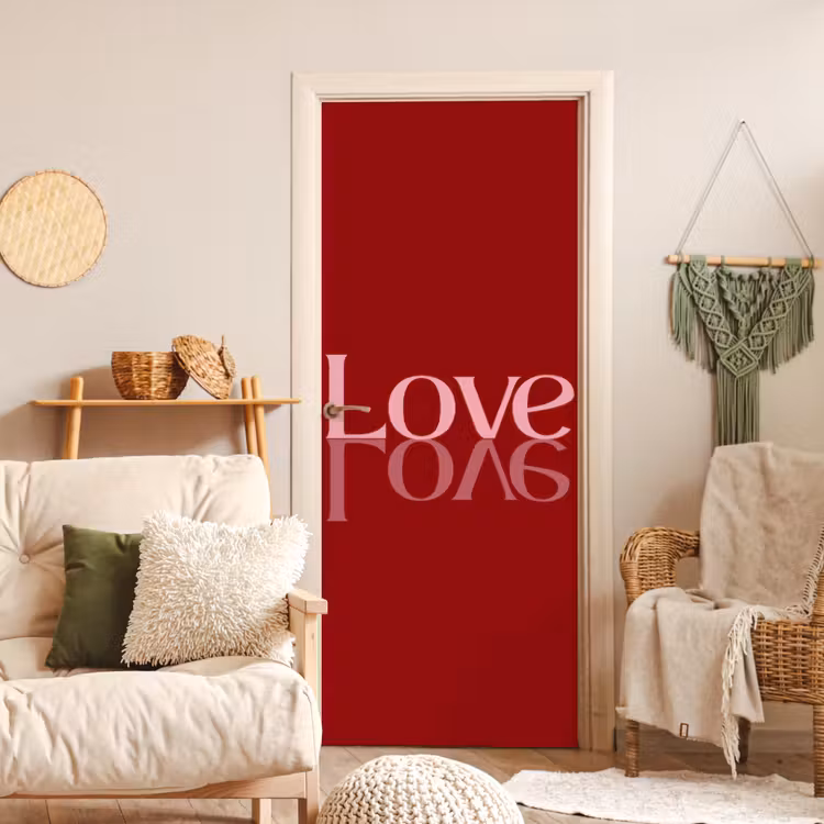 Deursticker - Love - Spiegeling - Rood — 4