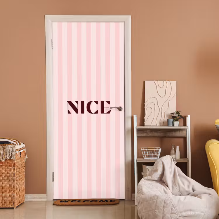 Deursticker - Nice - Strepen - Roze — 2