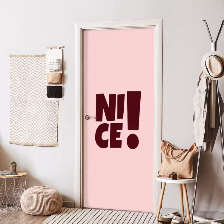 Deursticker - Nice - Uitroepteken - Roze — 8