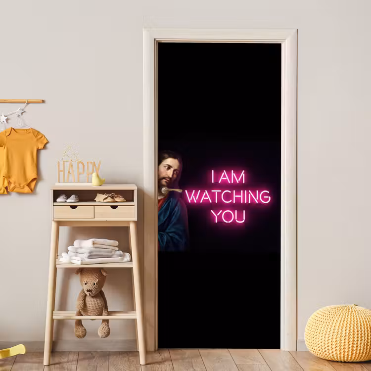 Deursticker - Man - Tekst - Neon — 6