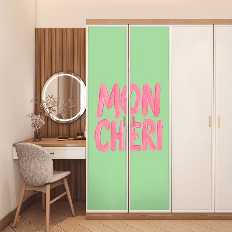 Deursticker - Mon cheri - Groen - Roze — 5