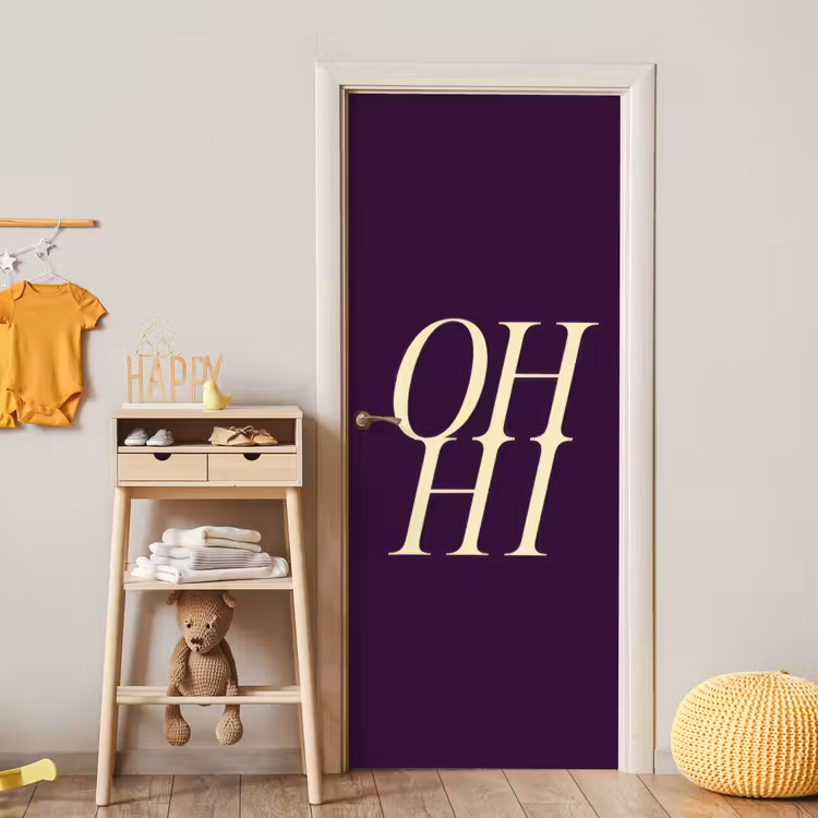 Deursticker - Oh hi - Paars - Minimalistisch — 6
