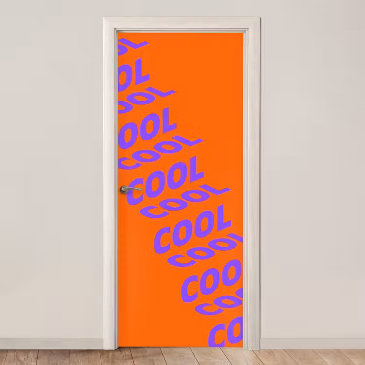 Deursticker - Cool - Paars - Oranje — 1