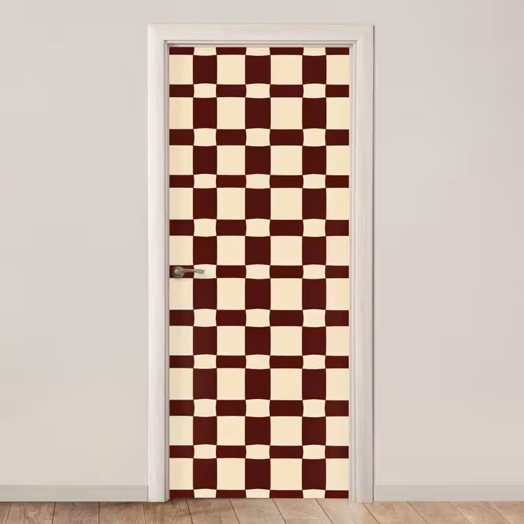 Deursticker - Retro - Patroon - Bruin — 1