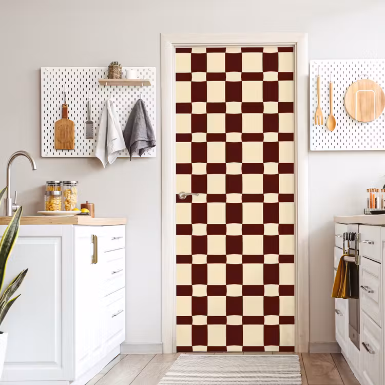 Deursticker - Retro - Patroon - Bruin — 7
