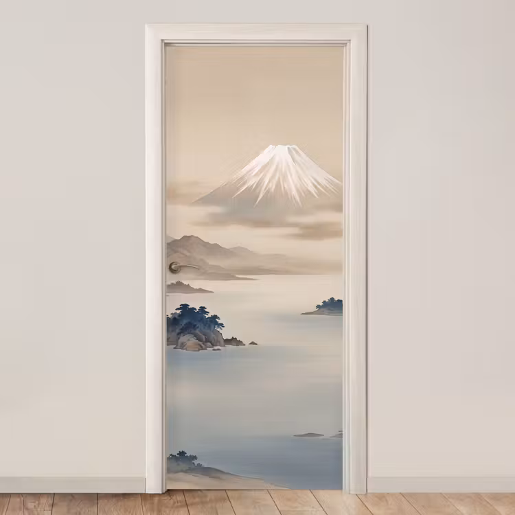 Deursticker - Japans - Landschap - Beige — 1