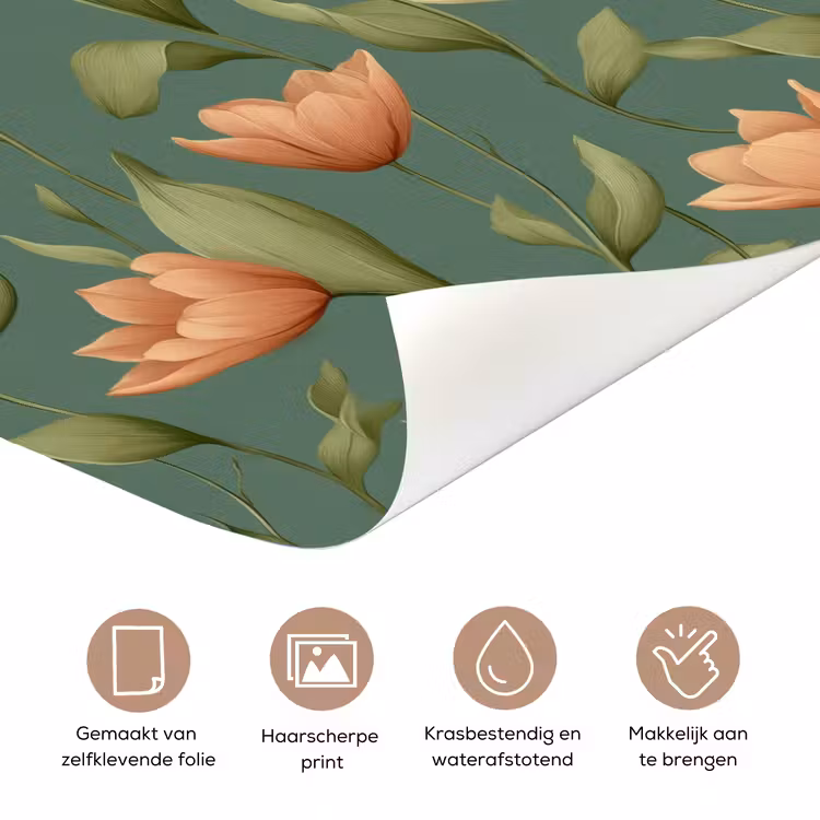 Deursticker - Tulpen - Botanisch - Groen — 3