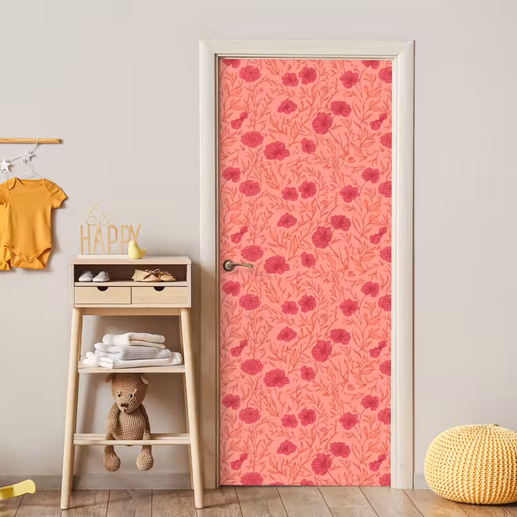 Deursticker - Weidebloemen - Romantisch - Roze — 6