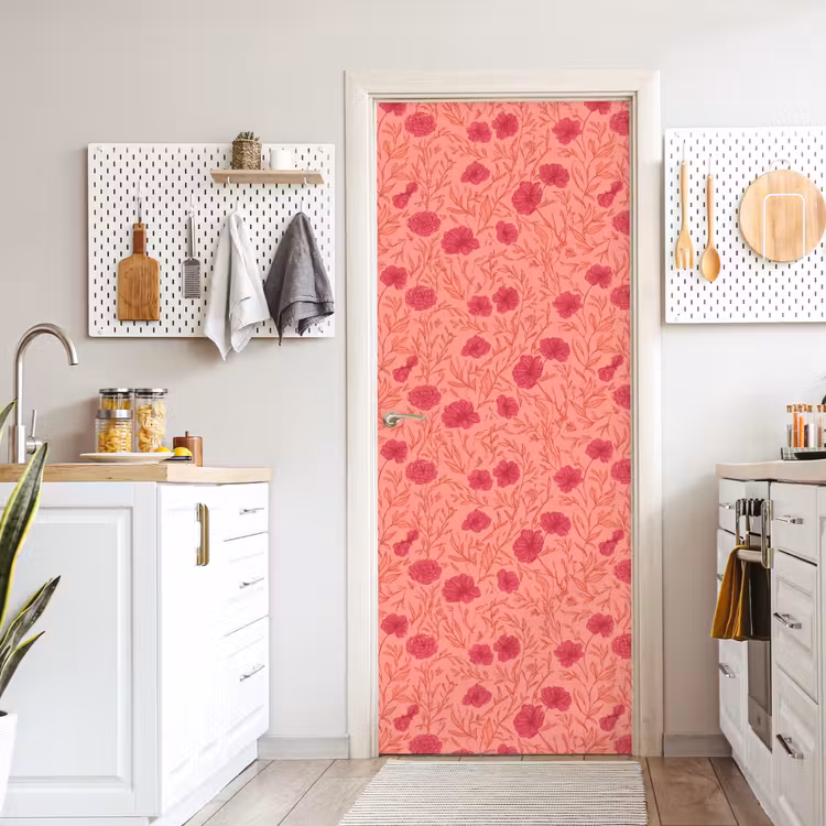 Deursticker - Weidebloemen - Romantisch - Roze — 7
