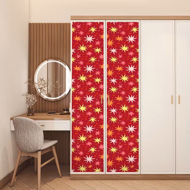 Deursticker - Sterren - Speels - Rood — 5