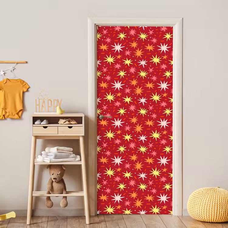 Deursticker - Sterren - Speels - Rood — 6