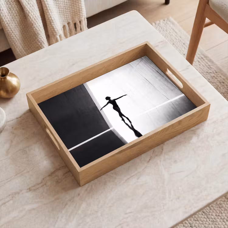 Dienblad - Danser - Silhouette - Kunst - Modern - Zwart-wit — 2