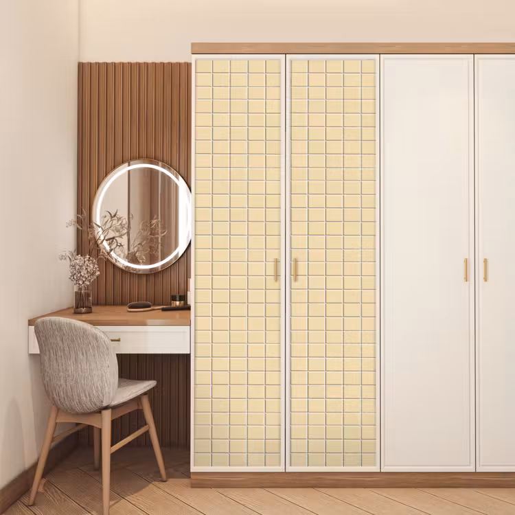 Deursticker - Tegels - Patroon - Crème — 5