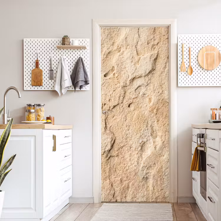Deursticker - Textuur - Steen - Natuur - Beige — 7