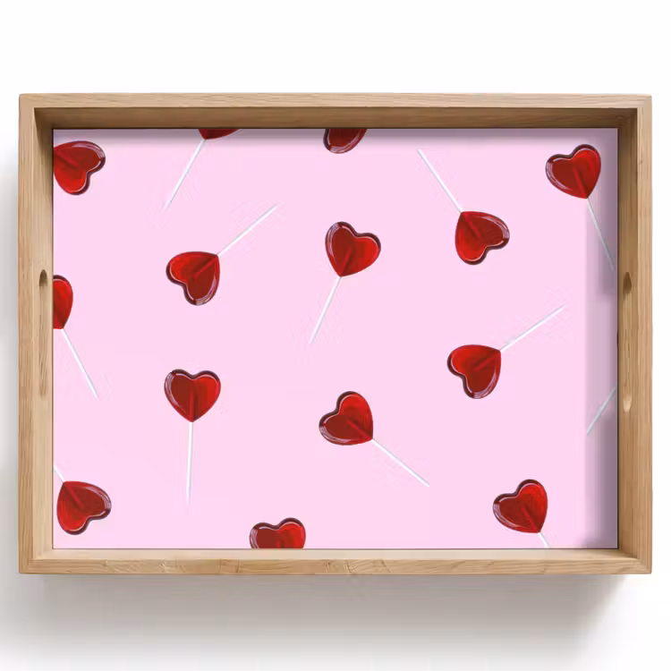 Dienblad - Roze - Hart - Lolly - Snoep — 1