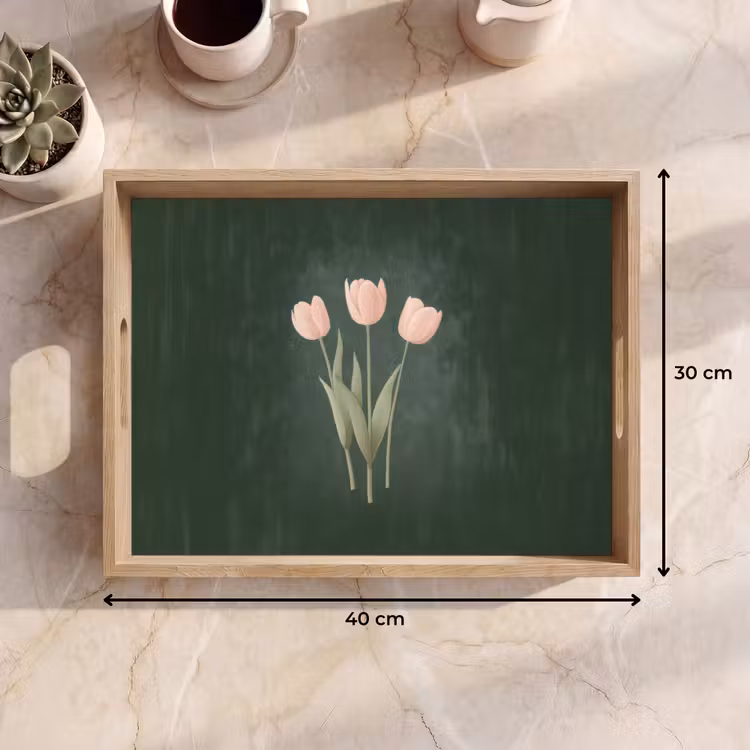 Dienblad - Tulpen - Liefde - Donkergroen — 7