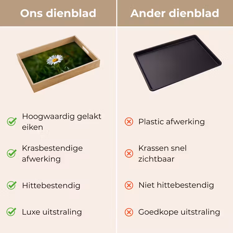 Dienblad - Wit - Madeliefje - Bloem - Gras — 9