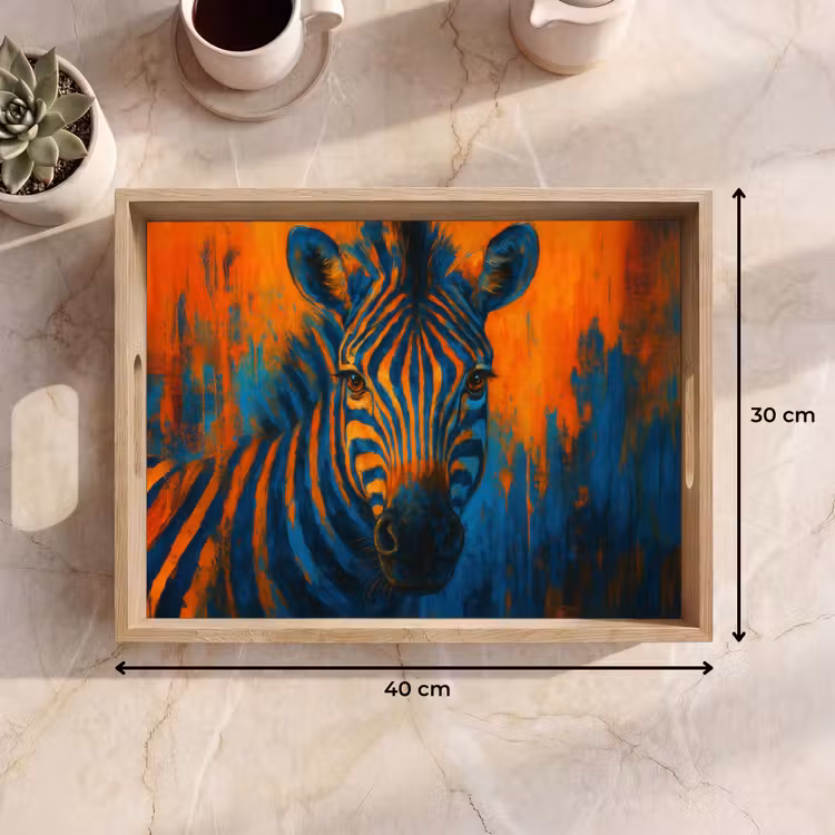 Dienblad - Zebra - Abstract - Blauw — 7