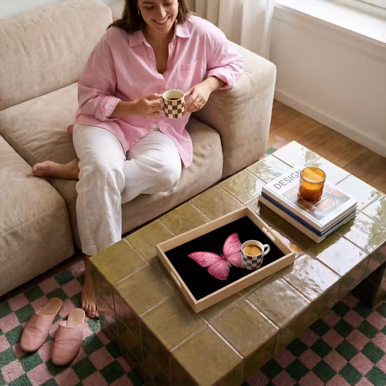 Dienblad - Vlinder - roze - Elegant — 4