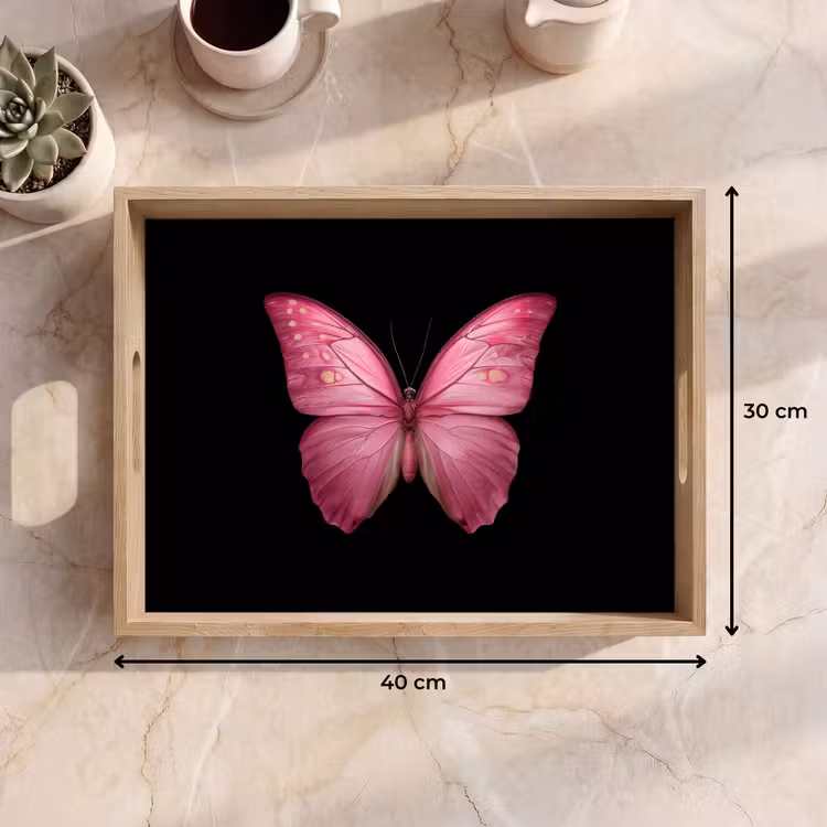 Dienblad - Vlinder - roze - Elegant — 7