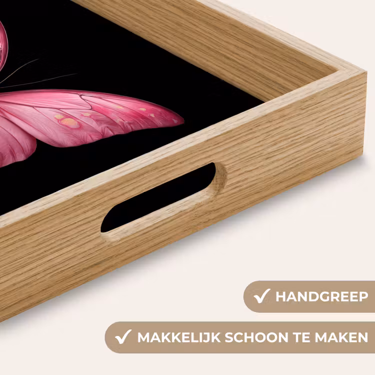 Dienblad - Vlinder - roze - Elegant — 8