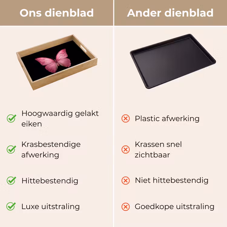 Dienblad - Vlinder - roze - Elegant — 9