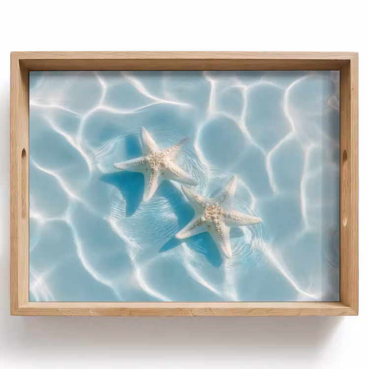 Dienblad - Zeesterren - Golvend water - Rustgevend — 1