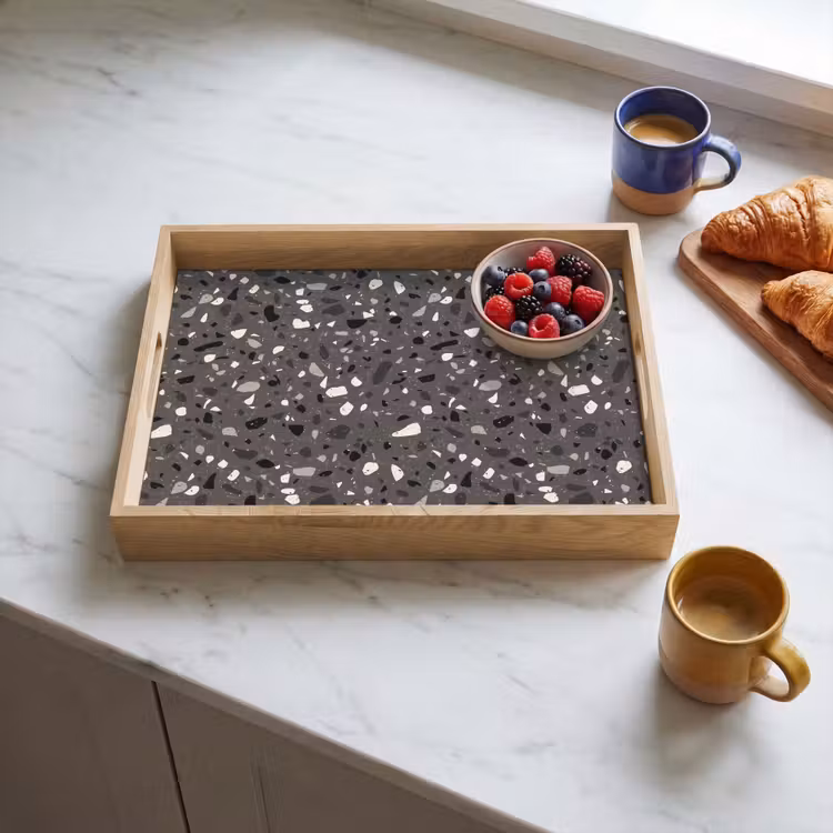 Dienblad - Terrazzo -  Patroon - Grijs — 3