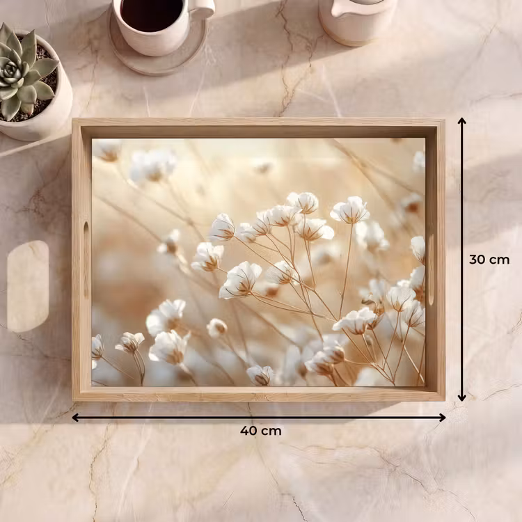 Dienblad - Wilde - Bloemen - Wit — 7