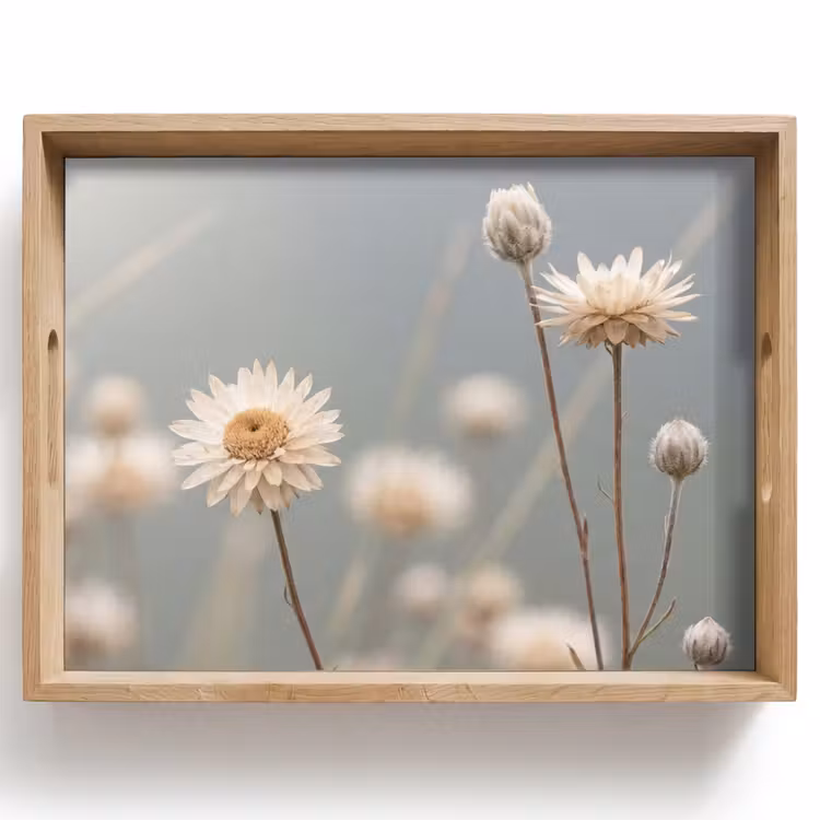 Dienblad - Strobloemen - Wit - Daglicht — 1