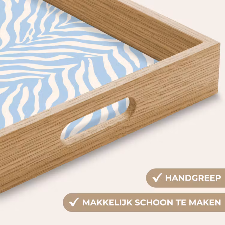 Dienblad - Zebra - Motief - Blauw - Wit — 8