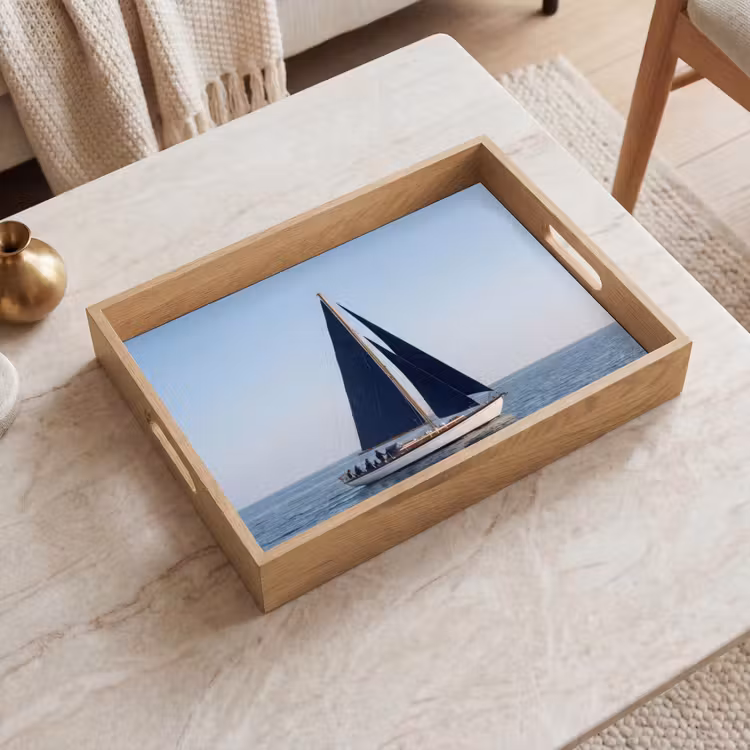 Dienblad - Zeilboot - Zee - Blauw — 2