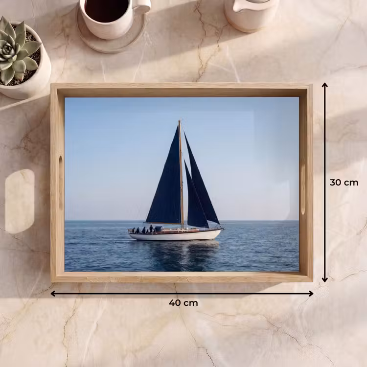 Dienblad - Zeilboot - Zee - Blauw — 7