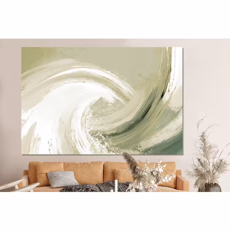 Forex - Abstract - Penseelstreken - Golven - Groen — 2
