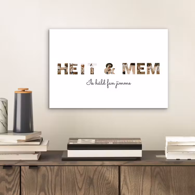 Gepersonaliseerd aluminium schilderij - Heit & Mem - Lettercollage — 2
