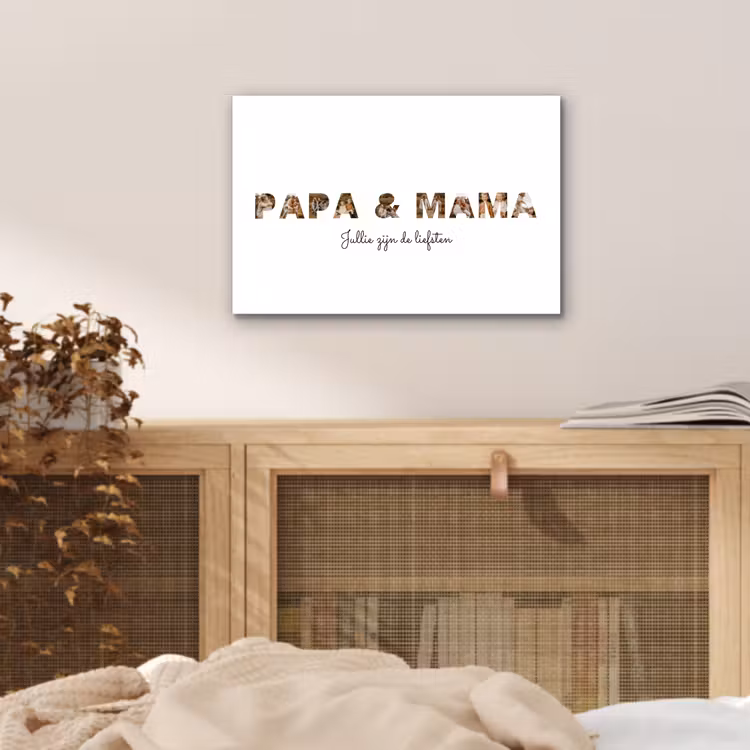 Gepersonaliseerd aluminium schilderij - Papa & Mama - Lettercollage — 4