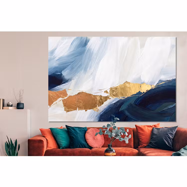 Forex - Abstract - Acryl - Blauw - Goud - Elegant — 4