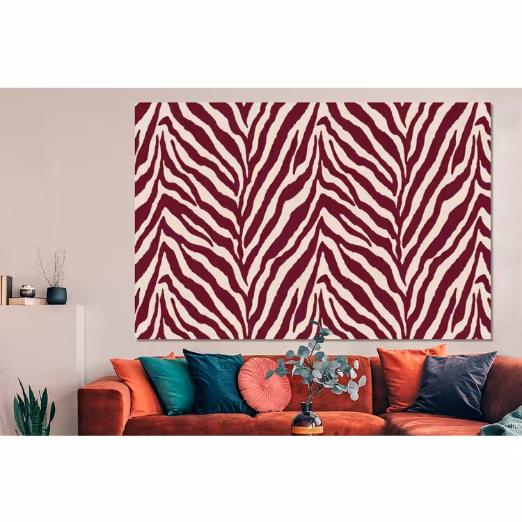 Forex - Zebra - Motief - Bordeaux - Rood — 4