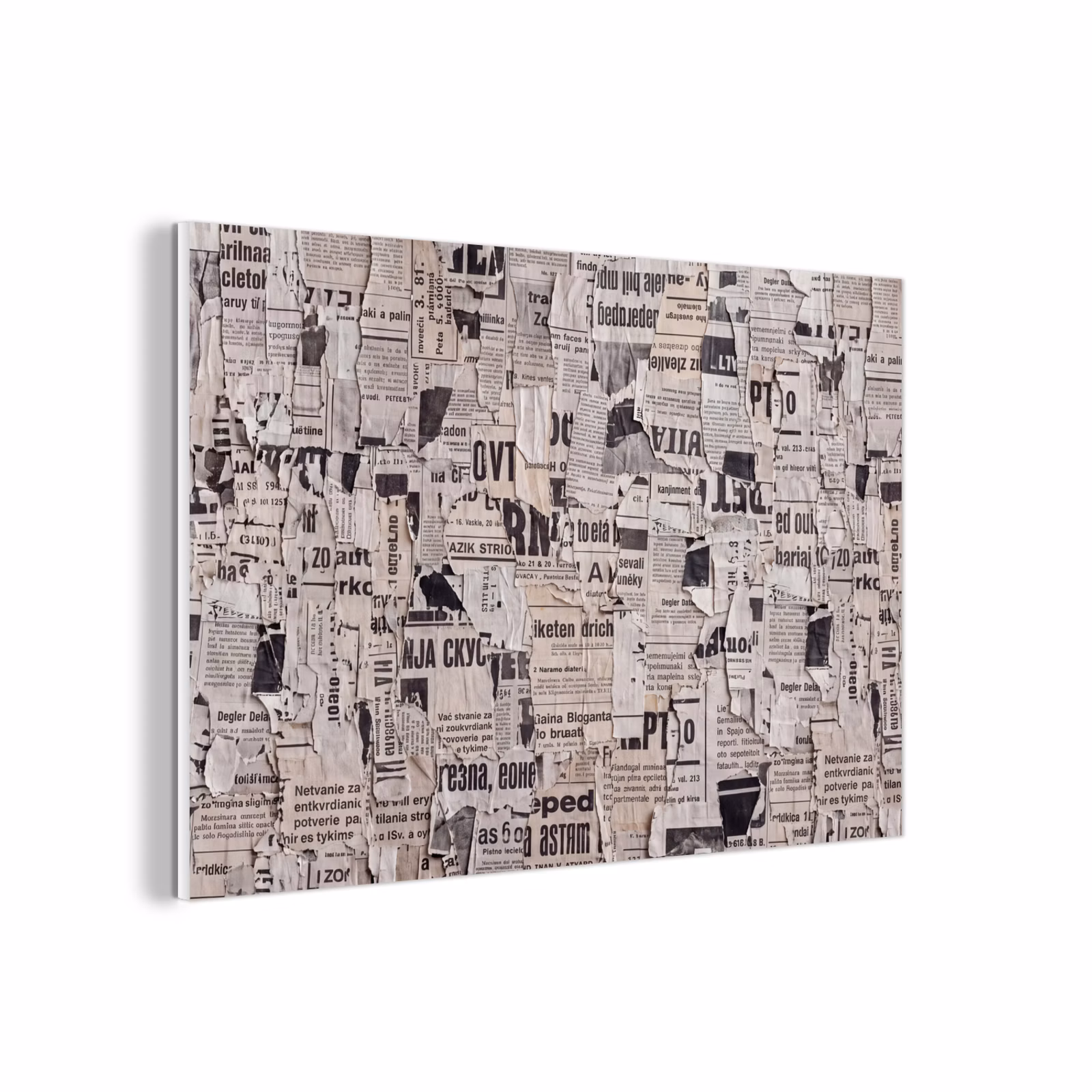 Forex - Krant - Gescheurd - Textuur - Abstract - Zwart-wit — 1