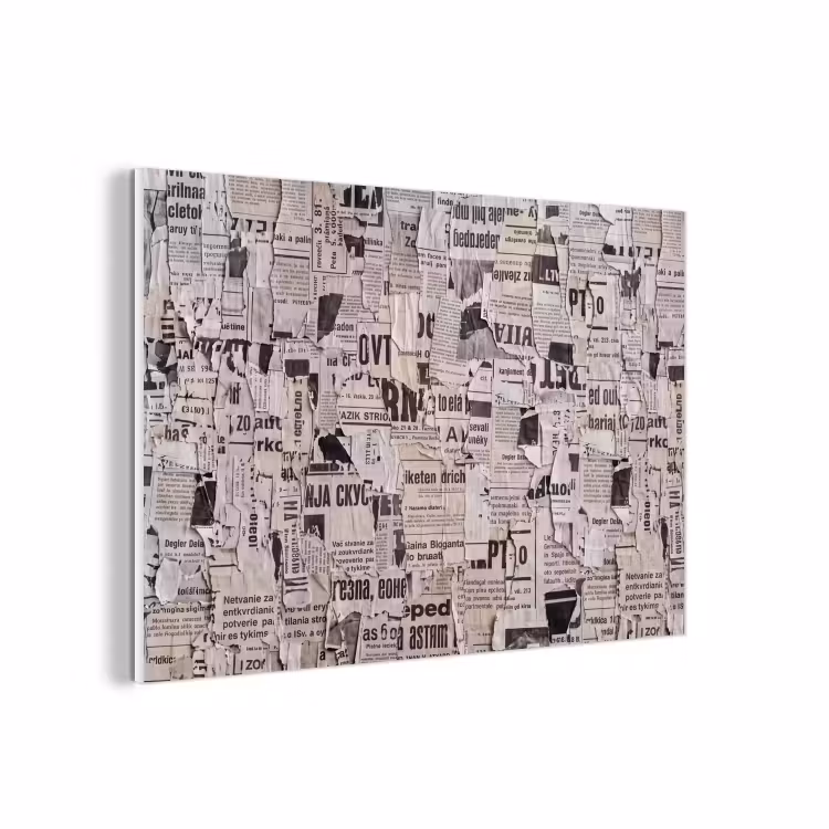 Forex - Krant - Gescheurd - Textuur - Abstract - Zwart-wit — 1