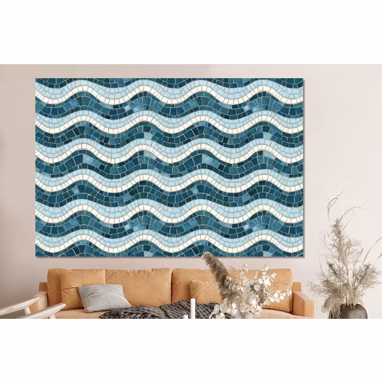 Forex - Blauw - Wit - Mozaïek - Golvend — 2