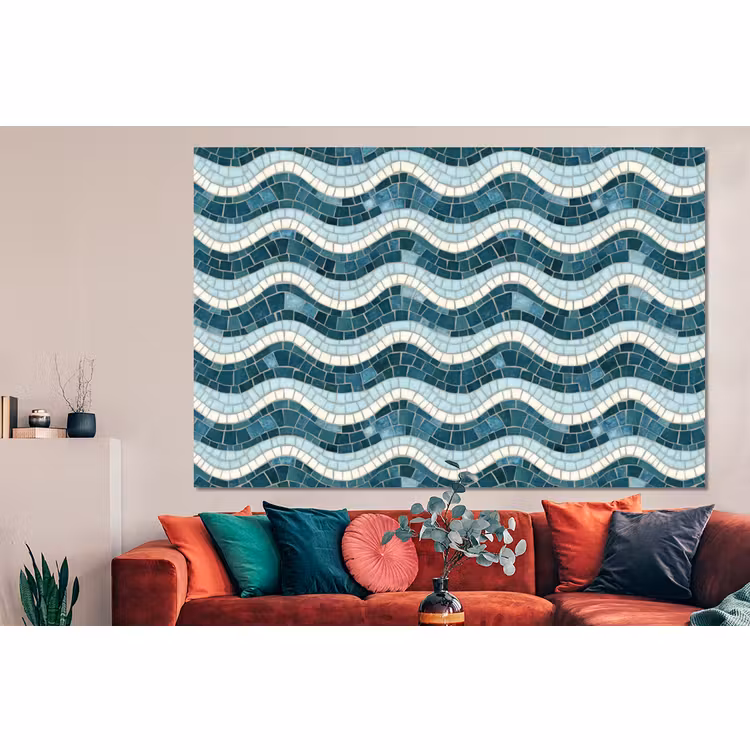 Forex - Blauw - Wit - Mozaïek - Golvend — 4
