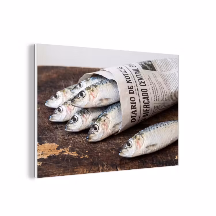 Forex - Sardientje - krant - snijplank — 1