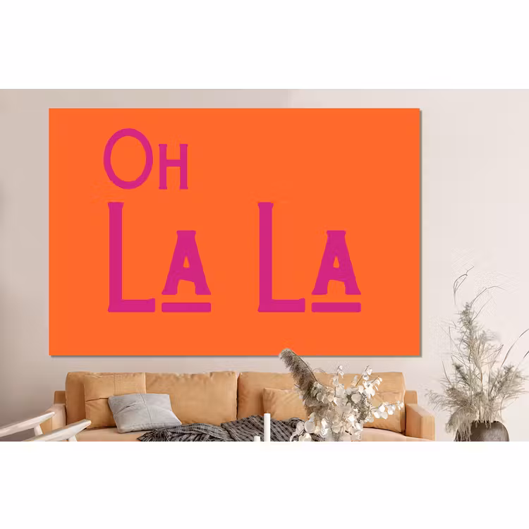 Forex - Oh la la - Oranje - Roze - Scheeflettertype — 2