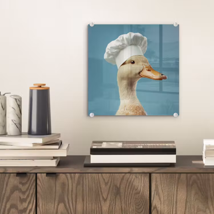 Glas schilderij - Eend - Koksmuts - Cute - Vogel — 2