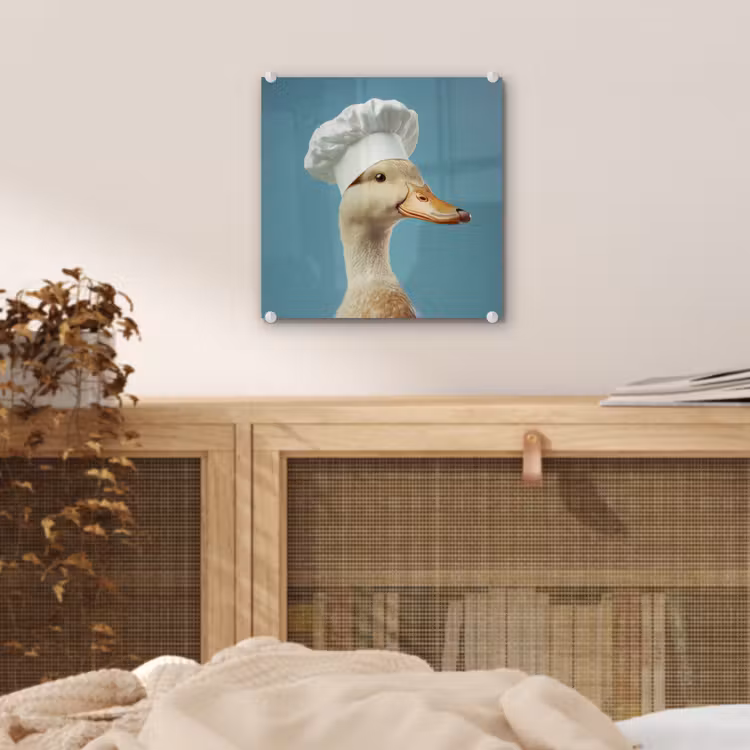 Glas schilderij - Eend - Koksmuts - Cute - Vogel — 5