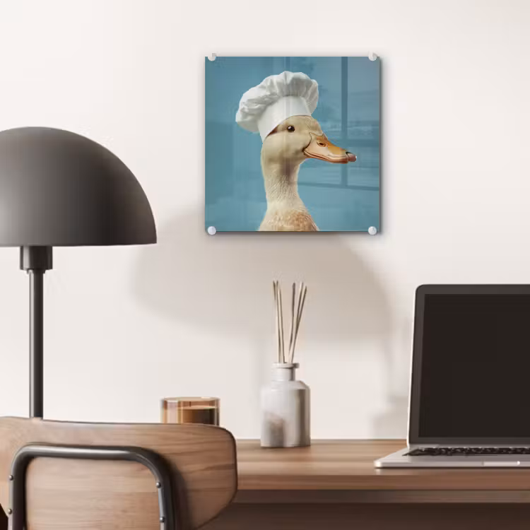 Glas schilderij - Eend - Koksmuts - Cute - Vogel — 7