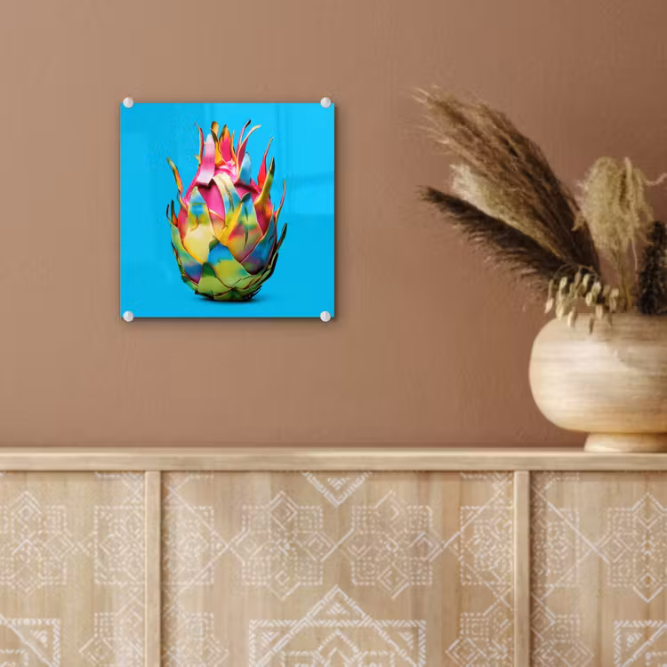 Glas schilderij - Drakenfruit - Blauw - Levendig — 6