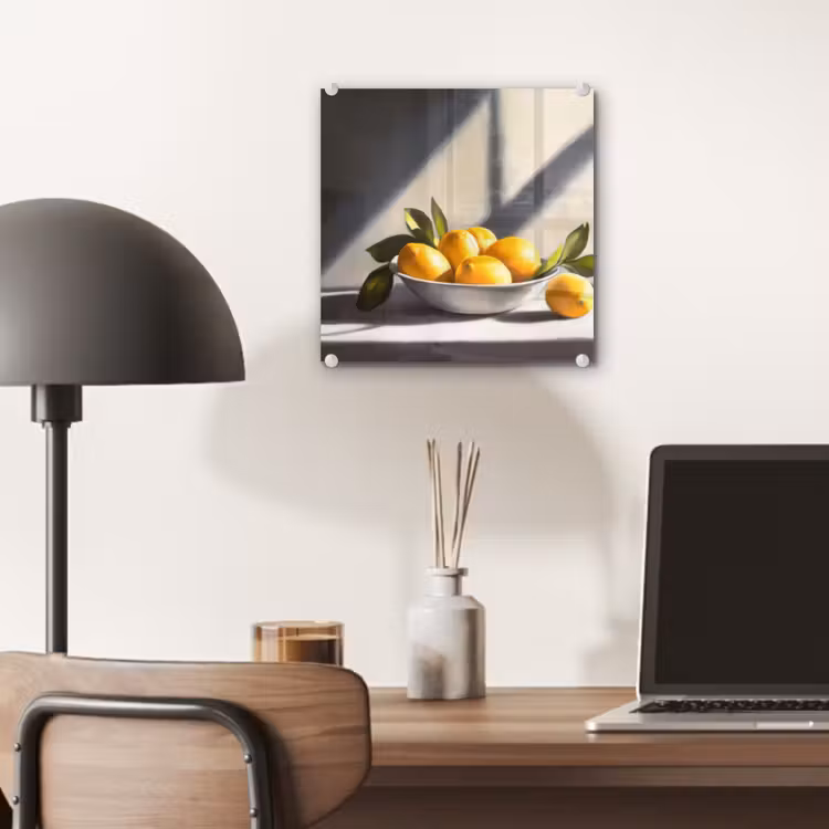 Glas schilderij - Citroenen - Stilleven - Geel — 7